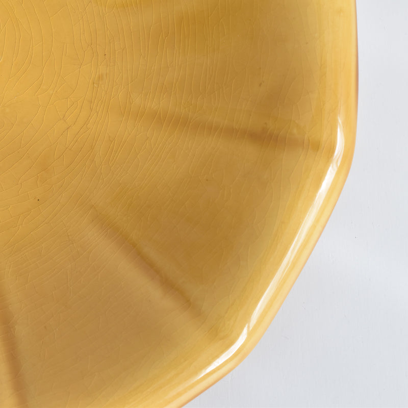 Vintage Compote Dish Digoin & Sarreguemines Amber