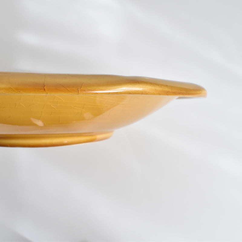 Vintage Compote Dish Digoin & Sarreguemines Amber