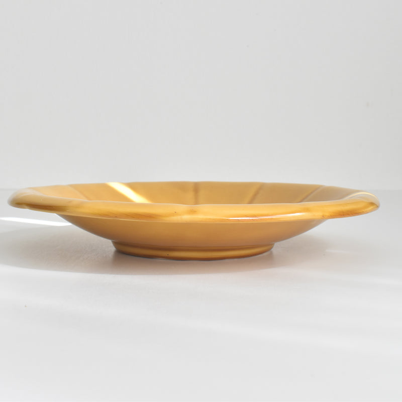 Vintage Compote Dish Digoin & Sarreguemines Amber