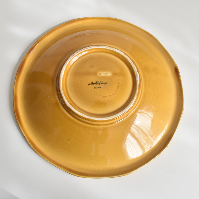 Vintage Compote Dish Digoin & Sarreguemines Amber