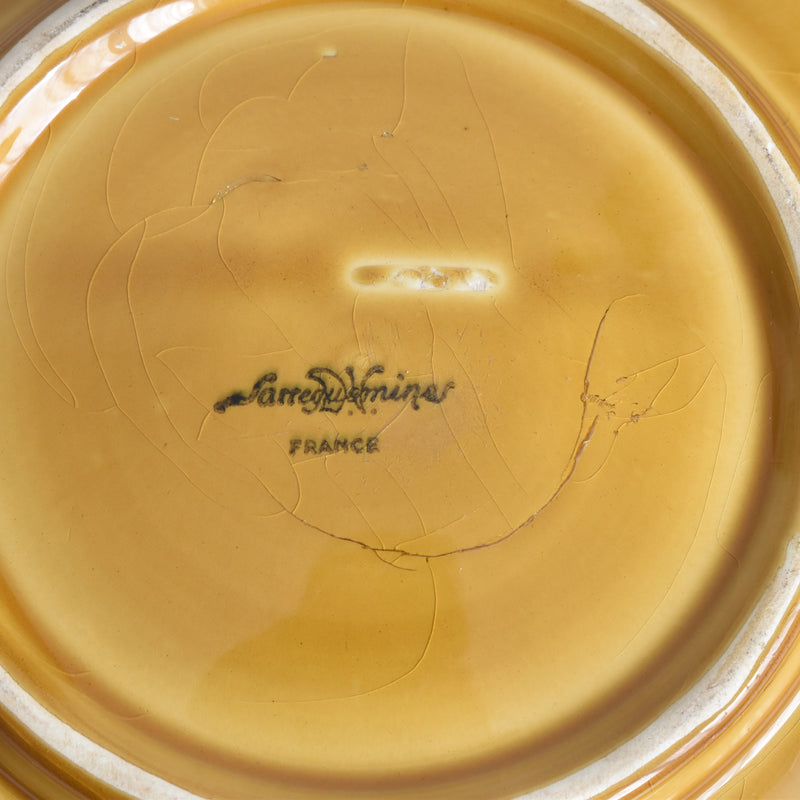 Vintage Compote Dish Digoin & Sarreguemines Amber