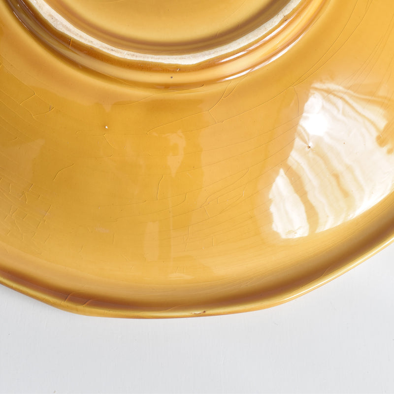 Vintage Compote Dish Digoin & Sarreguemines Amber