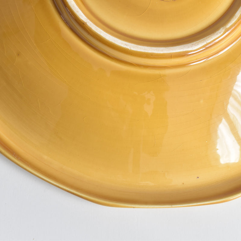Vintage Compote Dish Digoin & Sarreguemines Amber