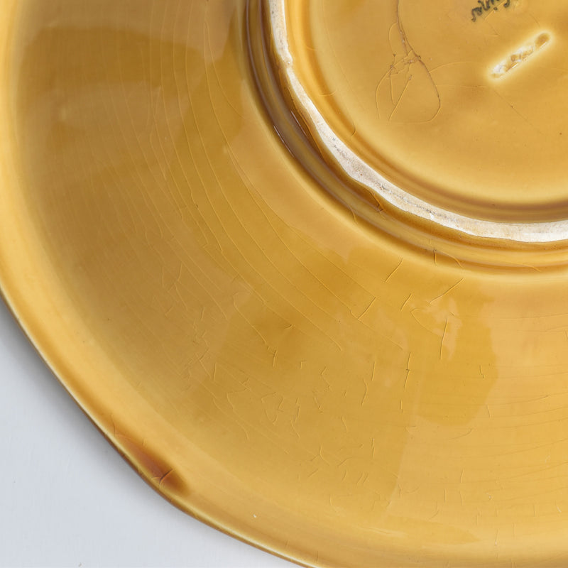 Vintage Compote Dish Digoin & Sarreguemines Amber