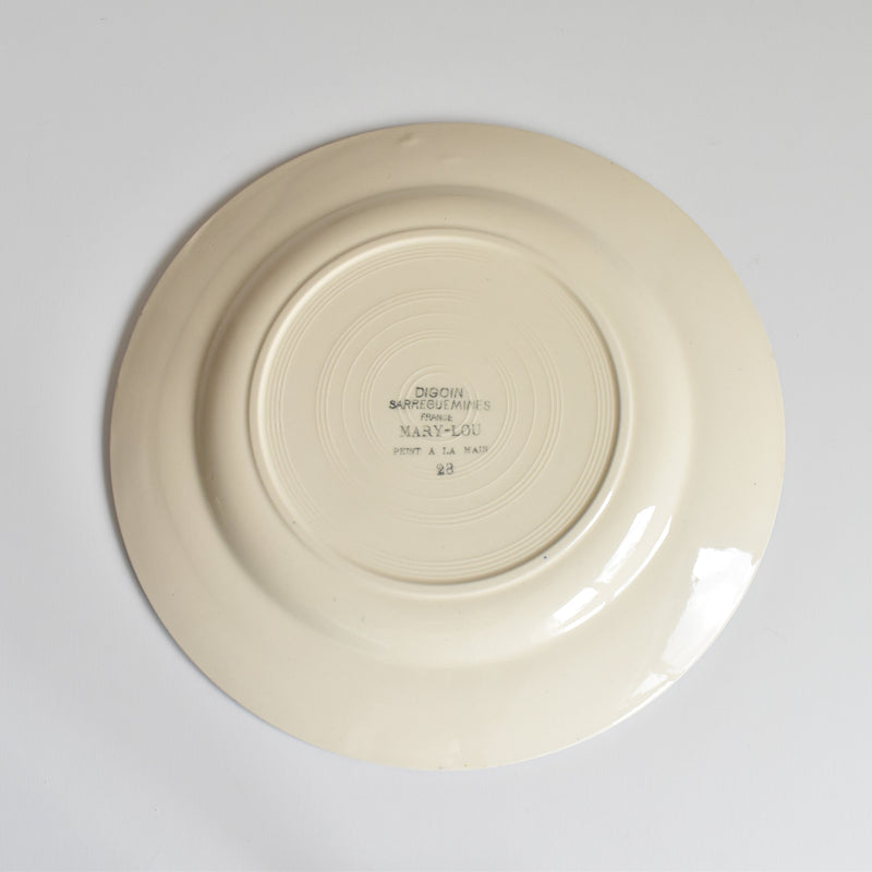Vintage Plate Digoin & Sarreguemines Mary-Lou (Cream) A