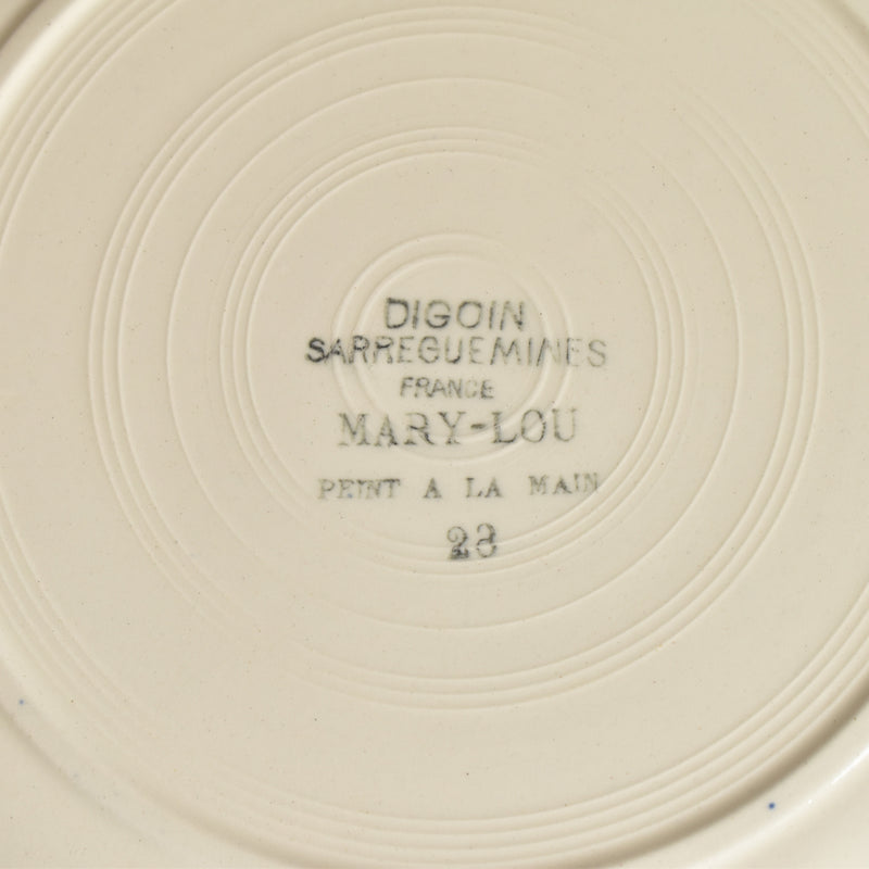 Vintage Plate Digoin & Sarreguemines Mary-Lou (Cream) A