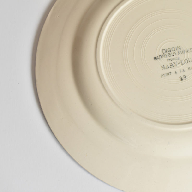 Vintage Plate Digoin & Sarreguemines Mary-Lou (Cream) A