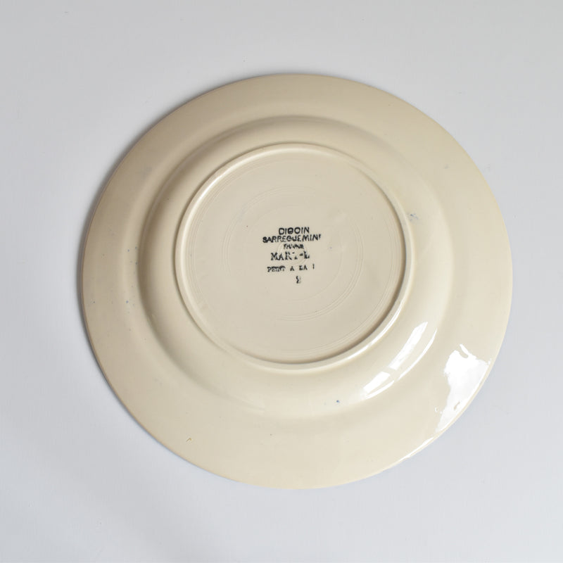 Vintage Plate, Digoin & Sarreguemines Mary-Lou (Marie-Lou), Cream B