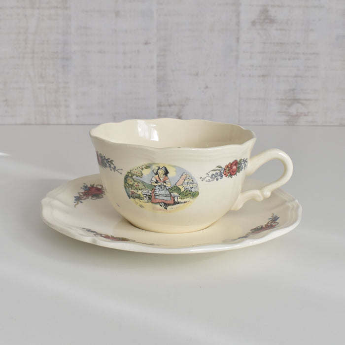 ヴィンテージチョコレートカップ＆ソーサー ディゴワン＆サルグミンヌ Obernai（オベルネ）A