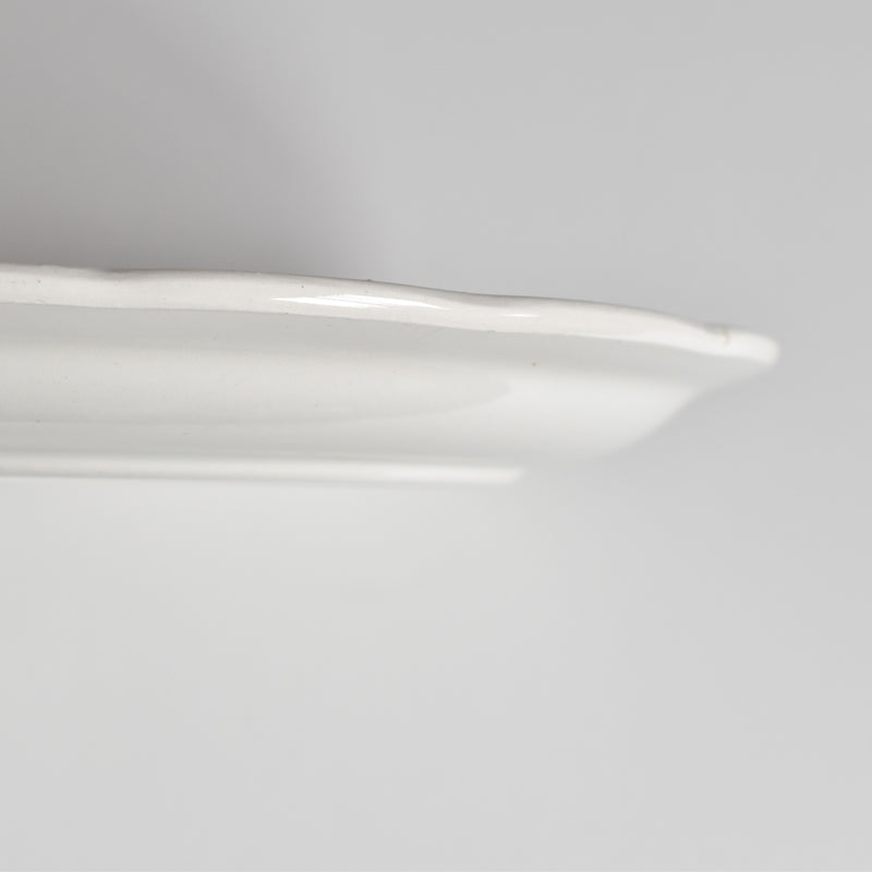 Vintage Dessert Plate, Digoin & Sarreguemines, White Relief, A