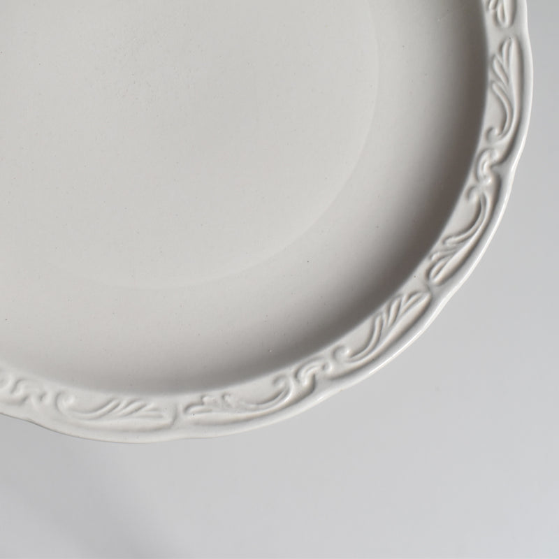 Vintage Dessert Plate, Digoin & Sarreguemines, White Relief, A