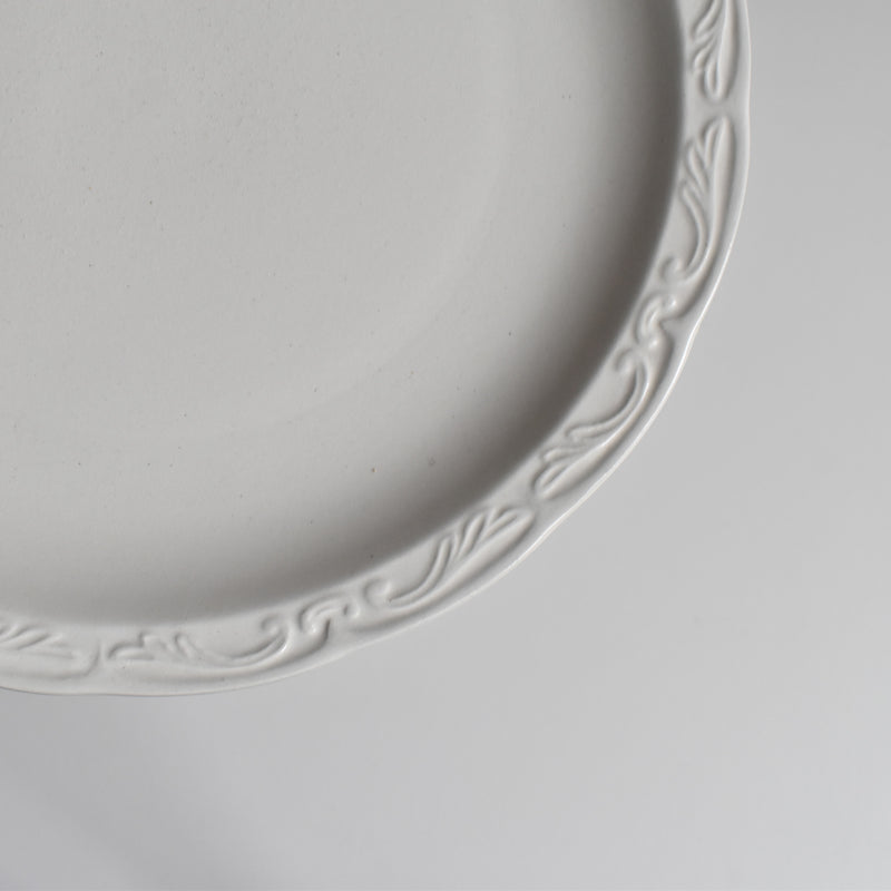 Vintage Dessert Plate, Digoin & Sarreguemines, White Relief, B