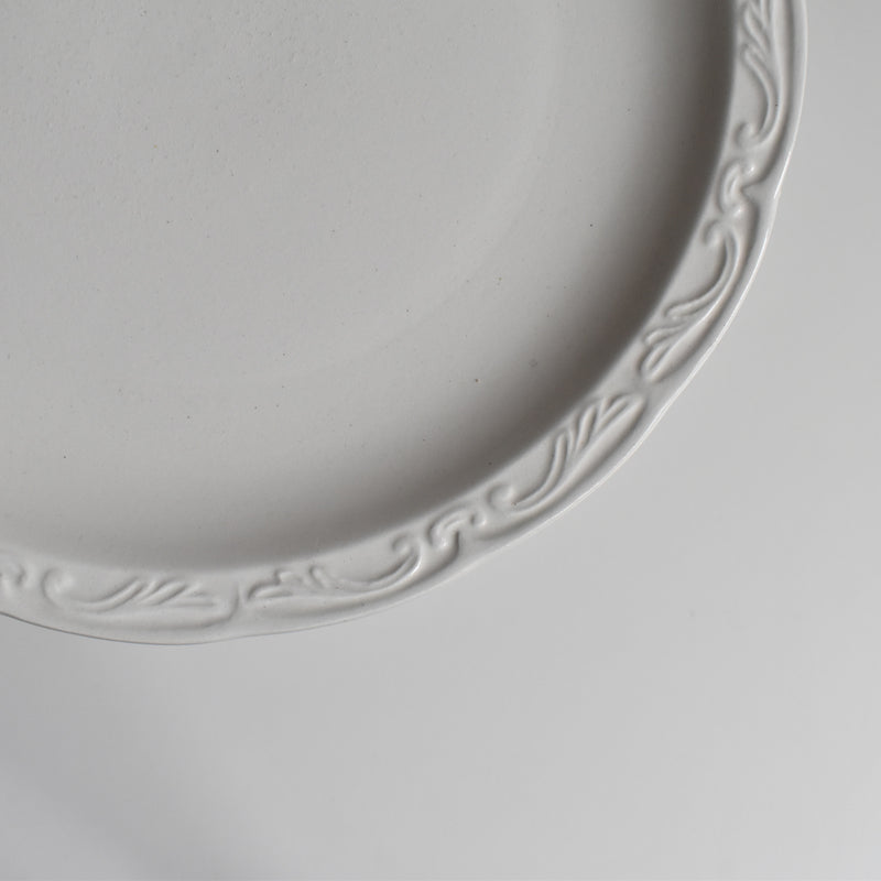 Vintage Dessert Plate, Digoin & Sarreguemines, White Relief, B