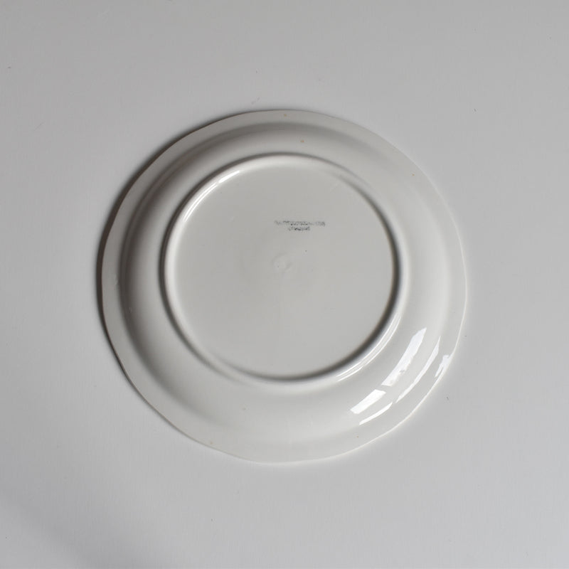Vintage Dessert Plate, Digoin & Sarreguemines, White Relief, B