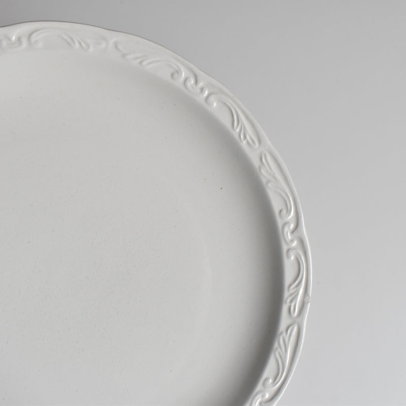 Vintage Dessert Plate, Digoin & Sarreguemines, White Relief, B