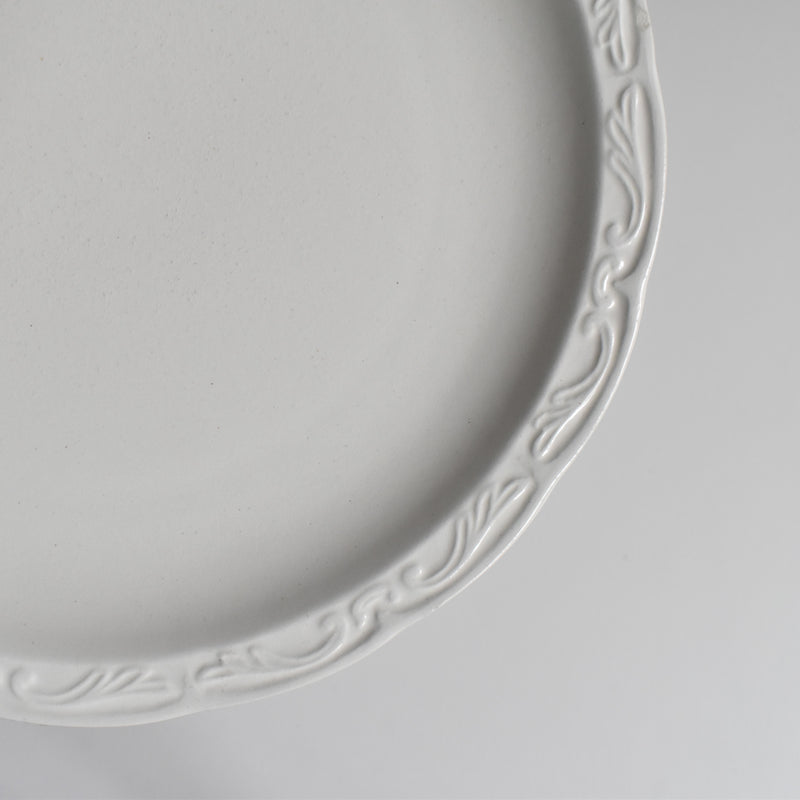Vintage Dessert Plate, Digoin & Sarreguemines, White Relief, B