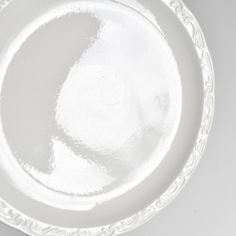 Vintage Dessert Plate, Digoin & Sarreguemines, White Relief, C