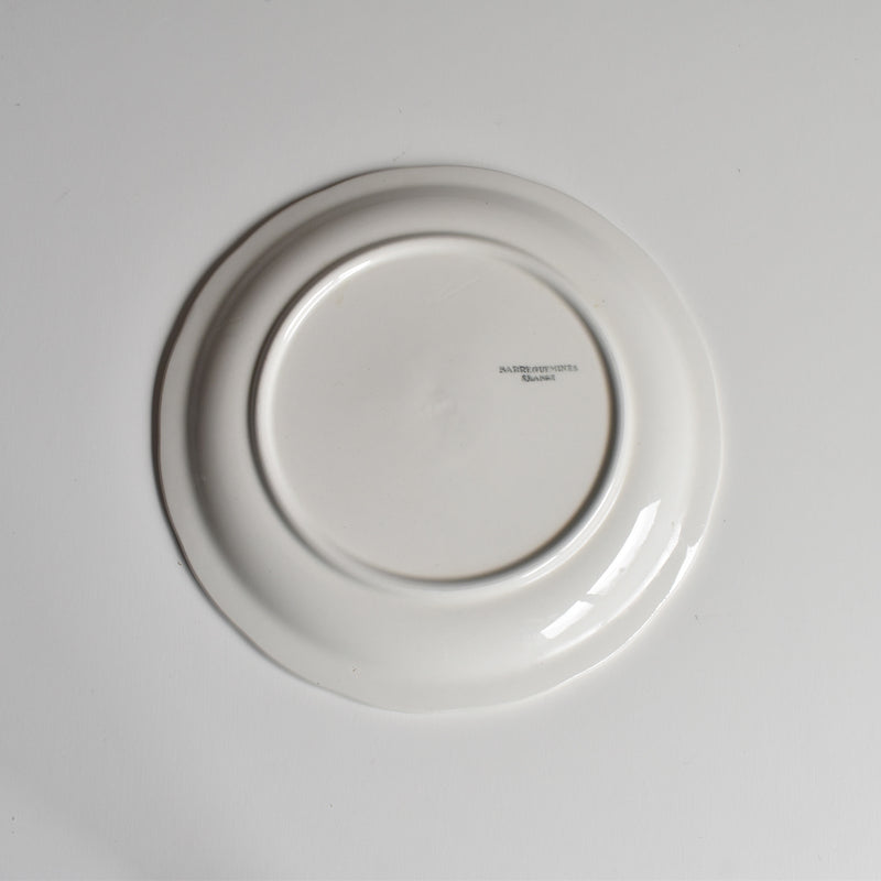 Vintage Dessert Plate, Digoin & Sarreguemines, White Relief, C