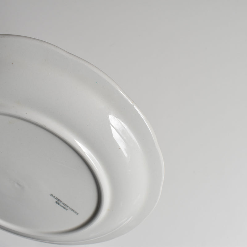 Vintage Dessert Plate, Digoin & Sarreguemines, White Relief, C