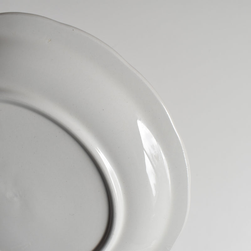Vintage Dessert Plate, Digoin & Sarreguemines, White Relief, C