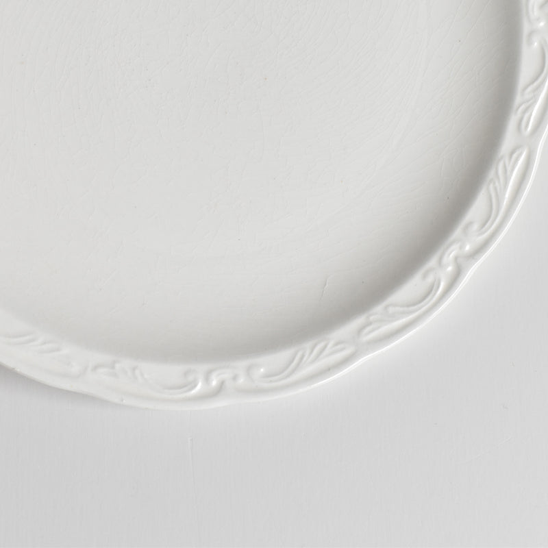 Vintage Dessert Plate Digoin & Sarreguemines White Relief D