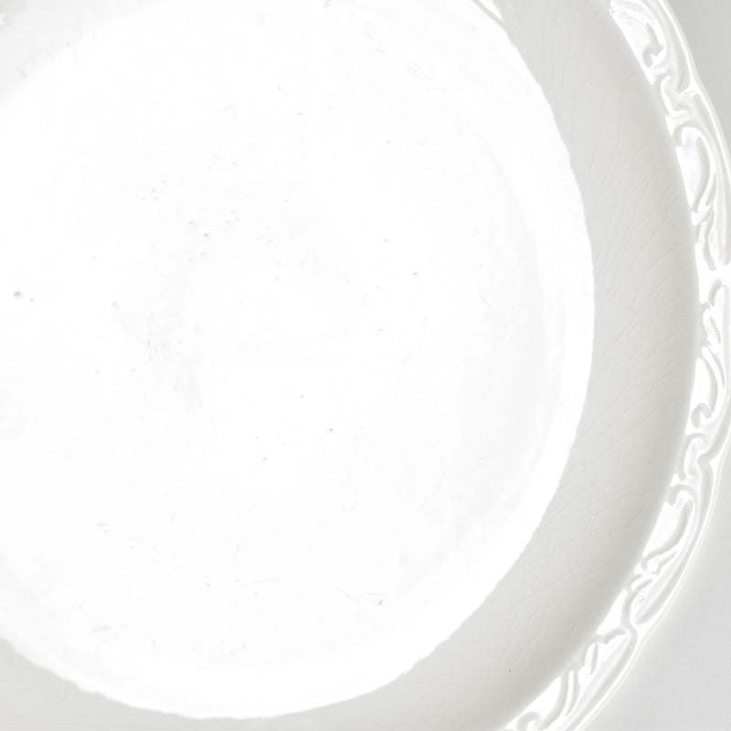 Vintage Dessert Plate Digoin & Sarreguemines White Relief D