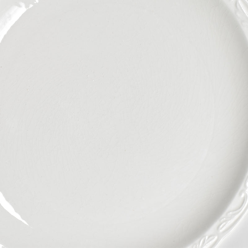 Vintage Dessert Plate Digoin & Sarreguemines White Relief D