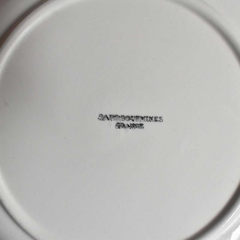 Vintage Dessert Plate Digoin & Sarreguemines White Relief D