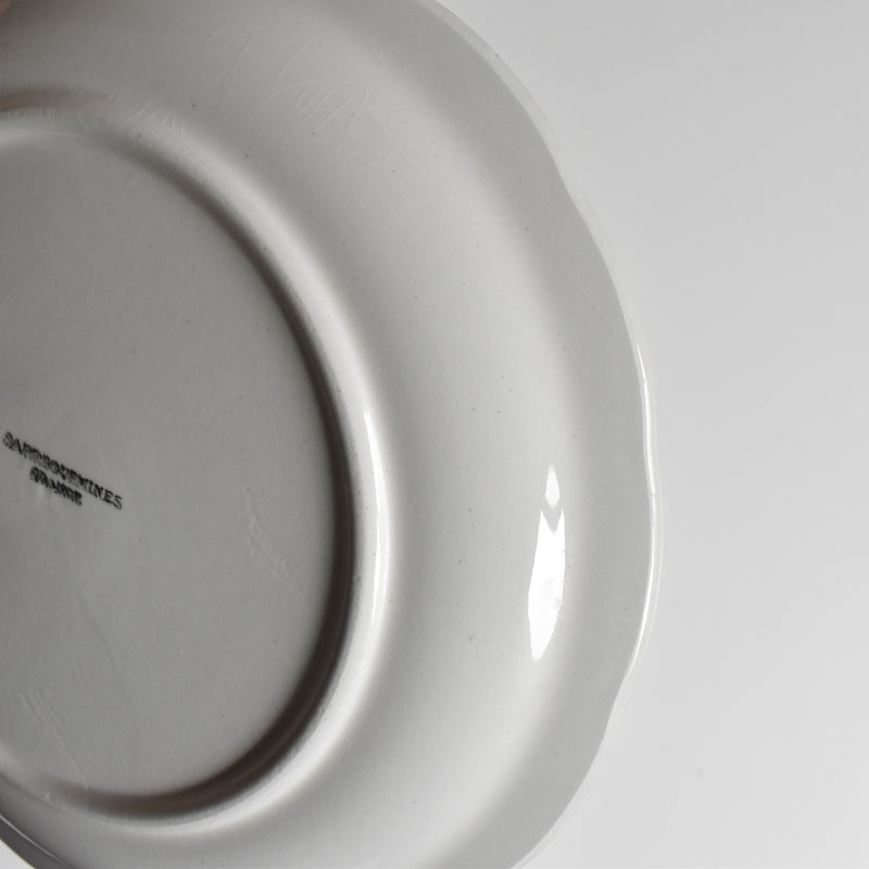 Vintage Dessert Plate Digoin & Sarreguemines White Relief D