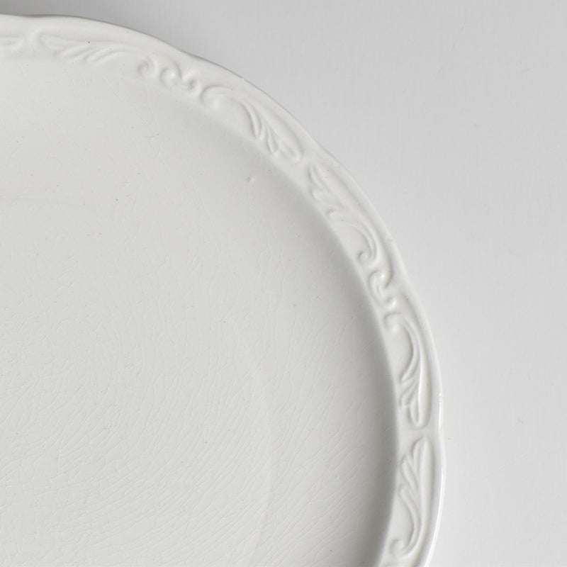 Vintage Dessert Plate Digoin & Sarreguemines White Relief D