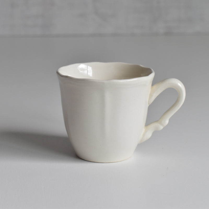 Vintage coffee cup Digoin & Sarreguemines Rohan (scalloped rim)