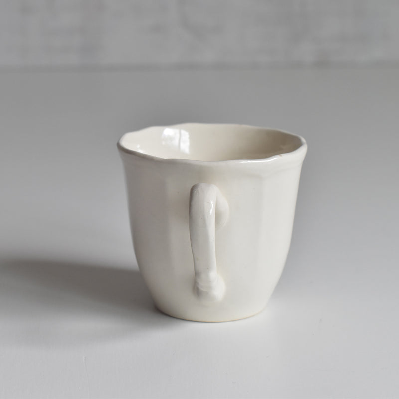 Vintage coffee cup Digoin & Sarreguemines Rohan (scalloped rim)