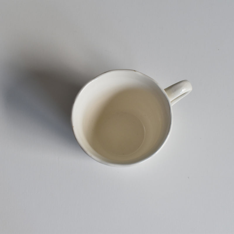 Vintage coffee cup Digoin & Sarreguemines Rohan (scalloped rim)