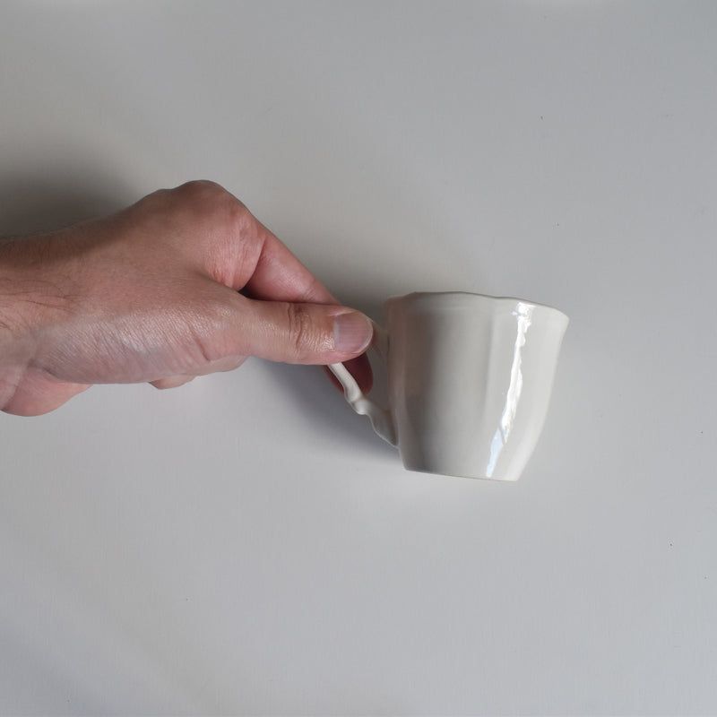 Vintage coffee cup Digoin & Sarreguemines Rohan (scalloped rim)