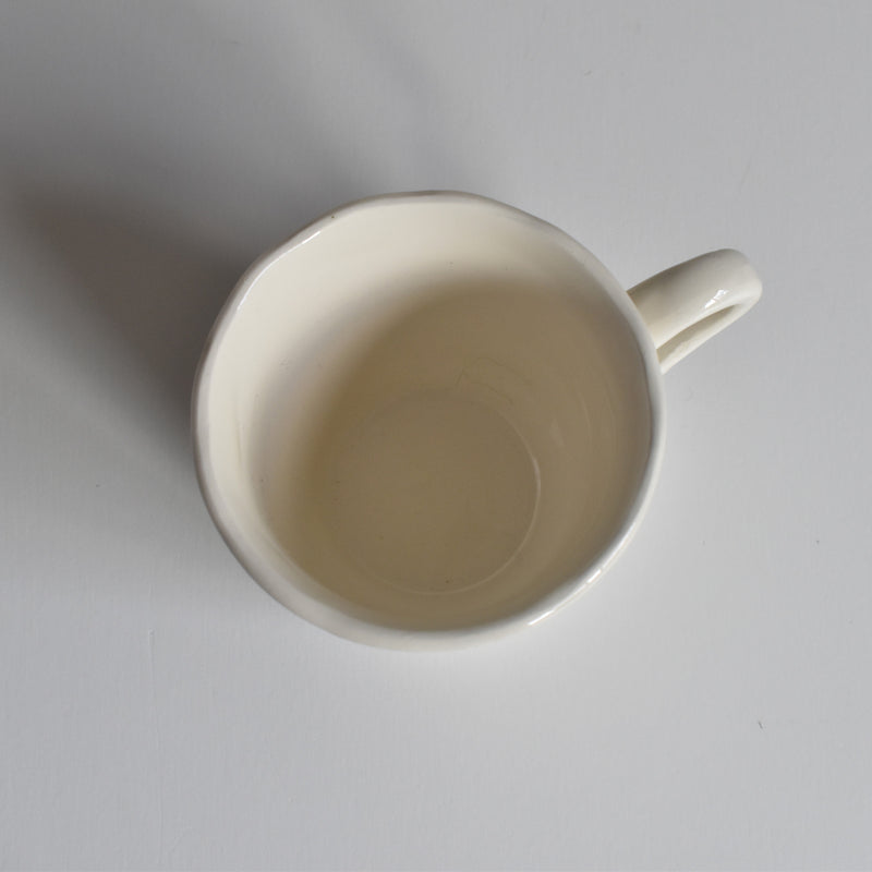 Vintage Coffee Cup & Saucer Digoin & Sarreguemines Rohan (Scalloped Rim) A