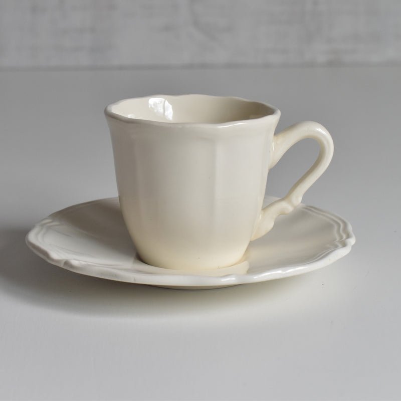 Vintage Coffee Cup & Saucer Digoin & Sarreguemines Rohan (Scalloped Rim) A