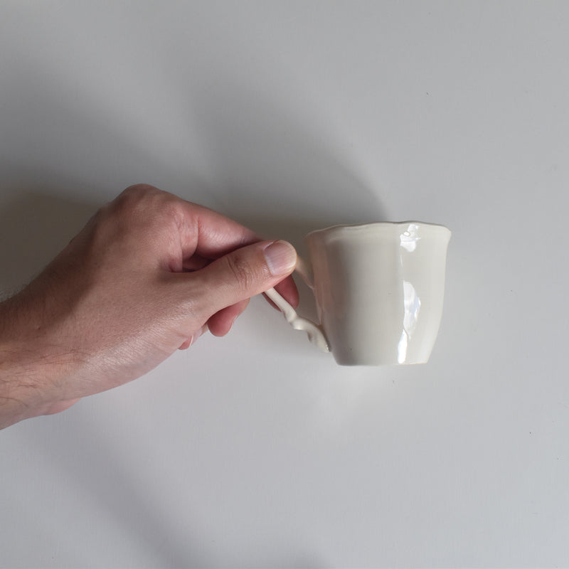Vintage Coffee Cup & Saucer Digoin & Sarreguemines Rohan (Scalloped Rim) A