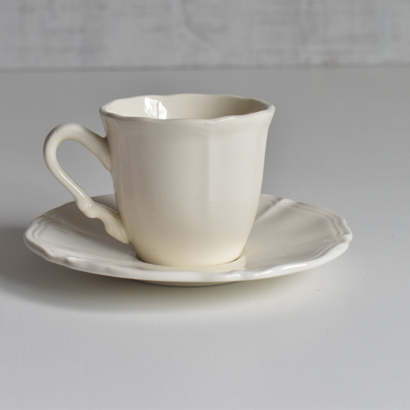 Vintage Coffee Cup & Saucer Digoin & Sarreguemines Rohan (Scalloped Rim) A