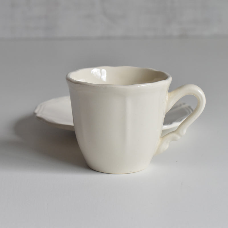 Vintage Coffee Cup & Saucer Digoin & Sarreguemines Rohan (Scalloped Rim) A
