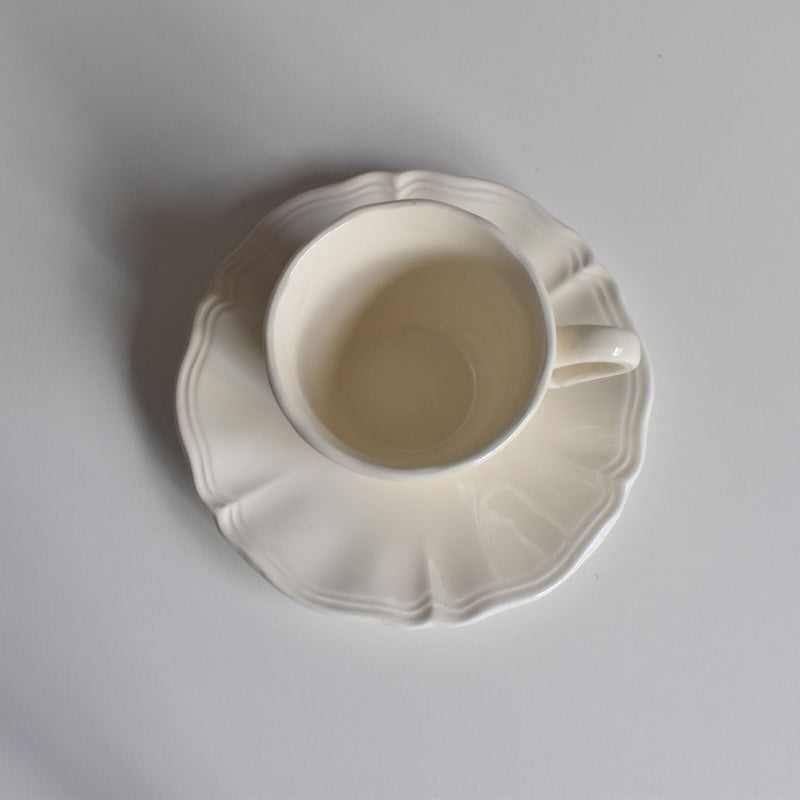 Vintage Coffee Cup & Saucer Digoin & Sarreguemines Rohan (Scalloped Rim) A