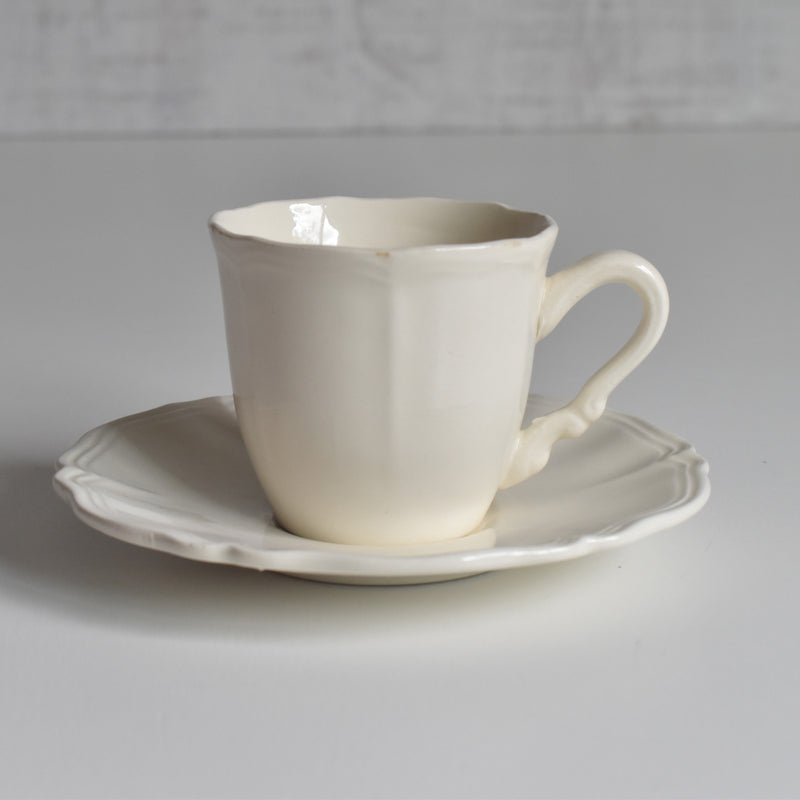 Vintage Digoin & Sarreguemines Rohan Coffee Cup & Saucer (Scalloped Rim) B