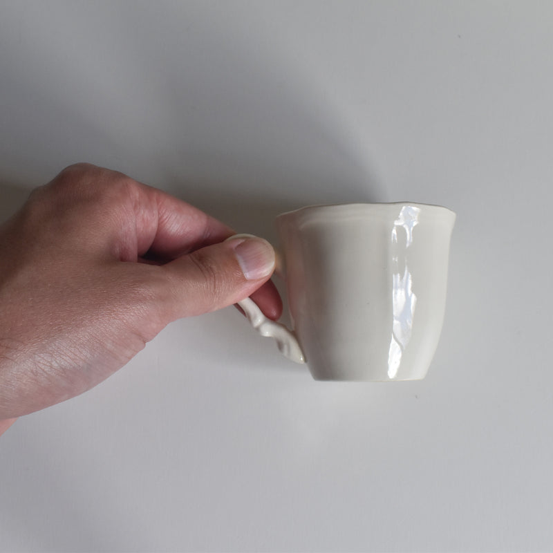 Vintage Digoin & Sarreguemines Rohan Coffee Cup & Saucer (Scalloped Rim) B