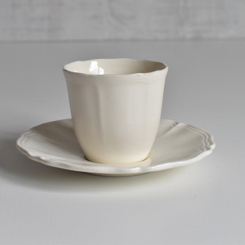 Vintage Digoin & Sarreguemines Rohan Coffee Cup & Saucer (Scalloped Rim) B