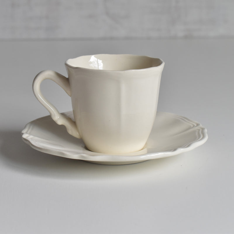 Vintage Digoin & Sarreguemines Rohan Coffee Cup & Saucer (Scalloped Rim) B