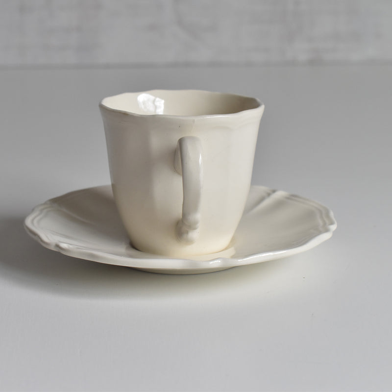 Vintage Digoin & Sarreguemines Rohan Coffee Cup & Saucer (Scalloped Rim) B