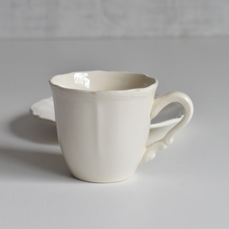 Vintage Digoin & Sarreguemines Rohan Coffee Cup & Saucer (Scalloped Rim) B