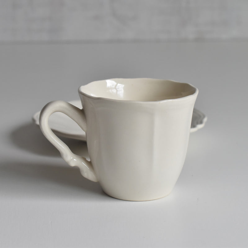 Vintage Digoin & Sarreguemines Rohan Coffee Cup & Saucer (Scalloped Rim) B