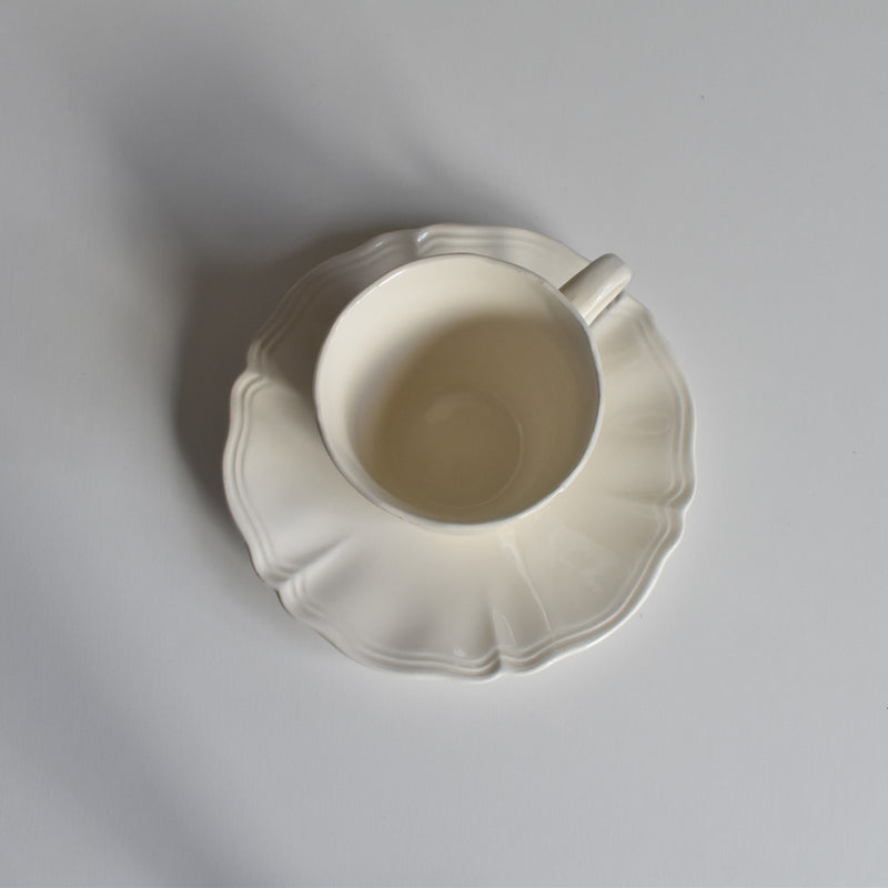 Vintage Digoin & Sarreguemines Rohan Coffee Cup & Saucer (Scalloped Rim) B