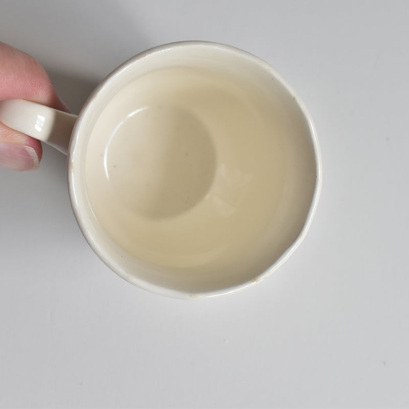 Vintage Coffee Cup & Saucer Digoin & Sarreguemines Rohan (Scalloped Rim) C