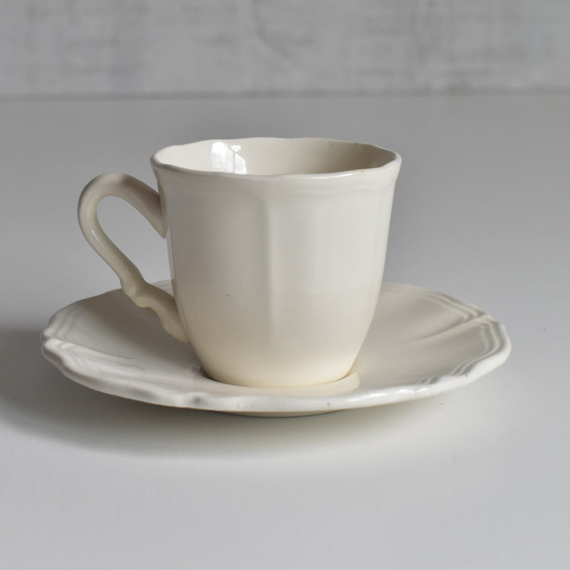 Vintage Coffee Cup & Saucer Digoin & Sarreguemines Rohan (Scalloped Rim) C